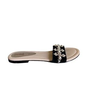 Elegant Black Embellished Women's Sandals 7